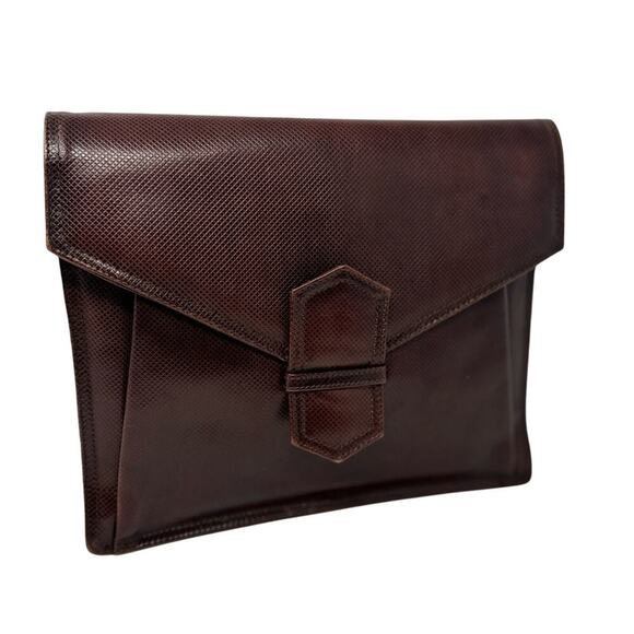 Bottega Veneta Vintage Leather Clutch – Brown & Maroon Two-Tone Bag - Picture 1 of 11